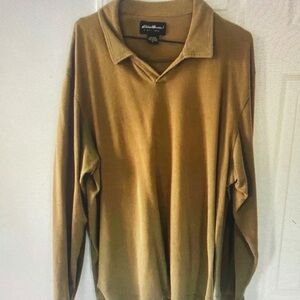 Eddie Bauer Tan Collared Long Sleeve Shirt